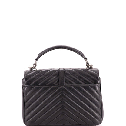 Classic Monogram College Bag Matelasse Chevron Leather Medium