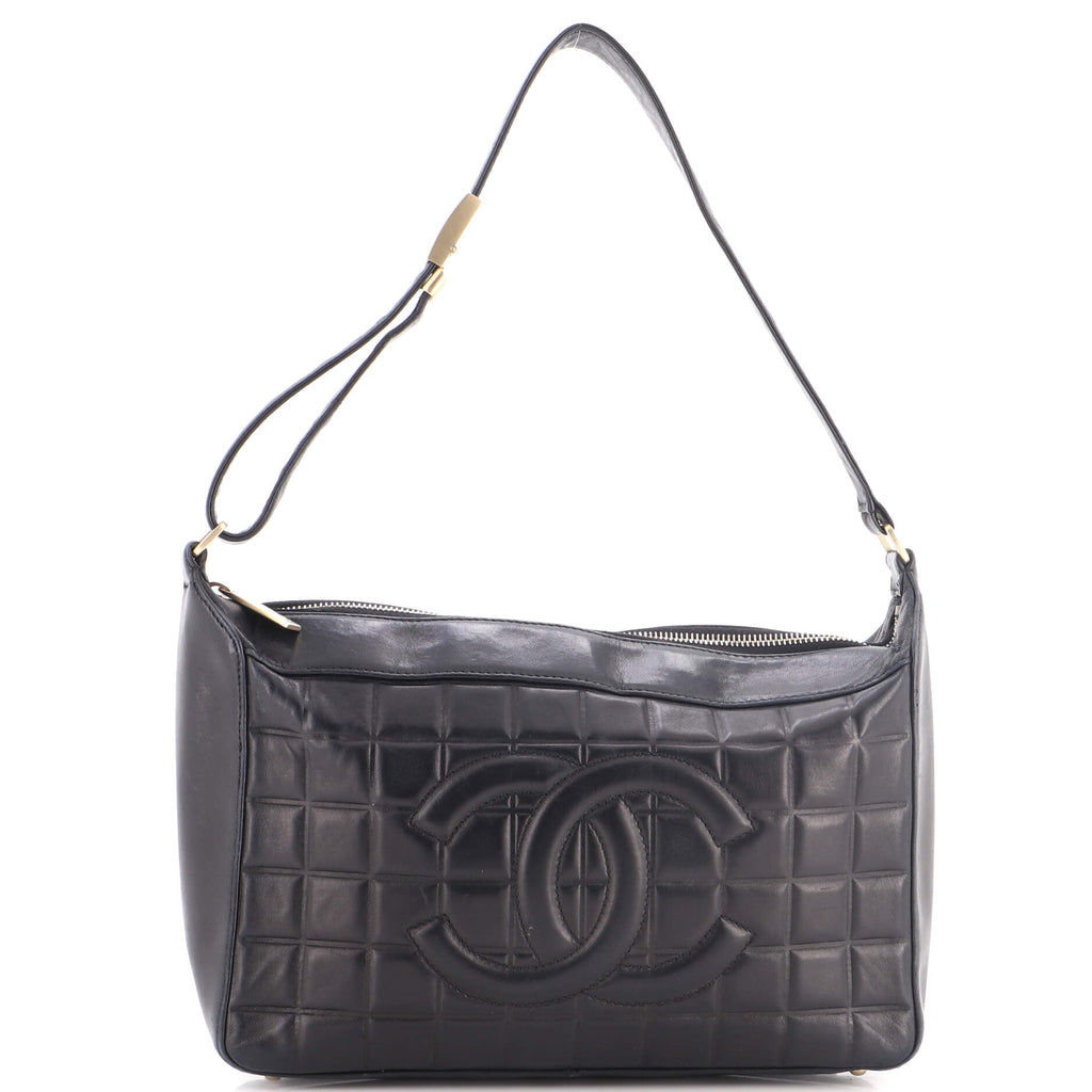 Chocolate Bar CC Shoulder Bag Quilted Leather Medium