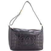 Chocolate Bar CC Shoulder Bag Quilted Leather Medium