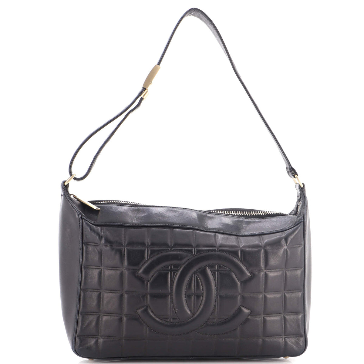 Chocolate Bar CC Shoulder Bag Quilted Leather Medium