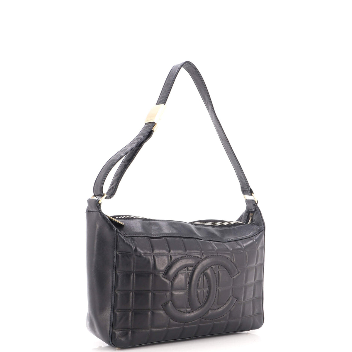 Chocolate Bar CC Shoulder Bag Quilted Leather Medium