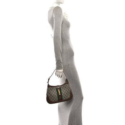 Gucci GG Supreme Monogram Small Jackie 1961 Hobo Bag Beige Ebony Brown Sugar