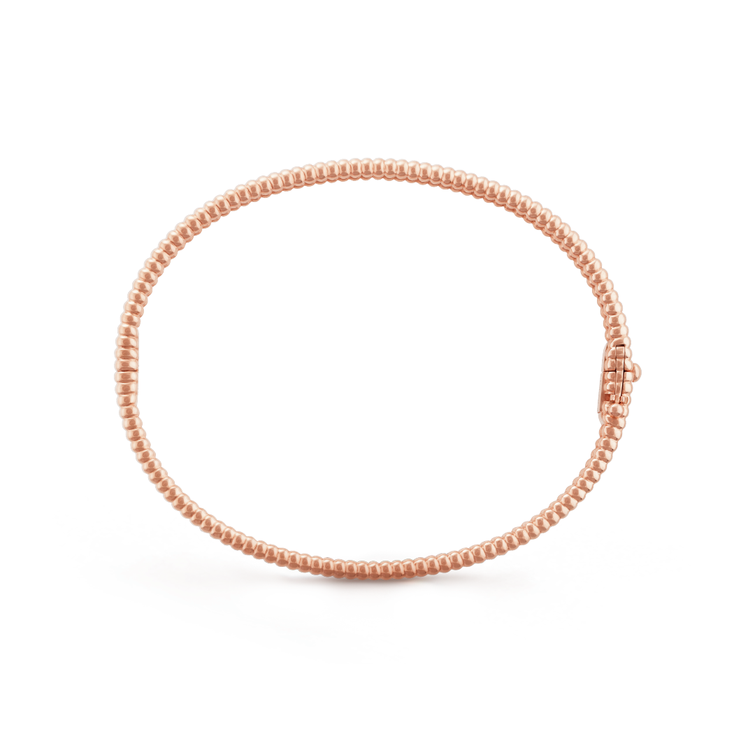 18K Gold Diamond VCA Perlée 1 Row Medium Model Bracelet