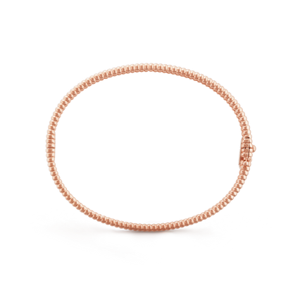 18K Gold Diamond VCA Perlée 1 Row Medium Model Bracelet