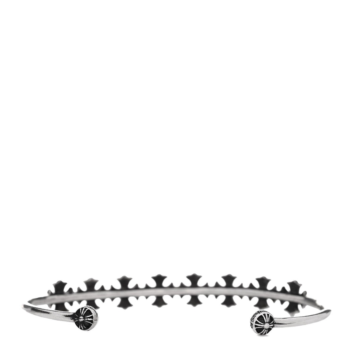 Chrome Hearts Sterling Silver Skinny Multi Cross Cuff Bracelet