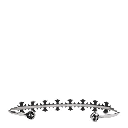 Chrome Hearts Sterling Silver Skinny Multi Cross Cuff Bracelet
