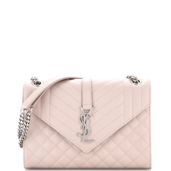 Classic Monogram Envelope Satchel Mixed Matelasse Leather Medium