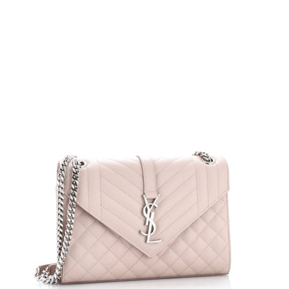 Classic Monogram Envelope Satchel Mixed Matelasse Leather Medium