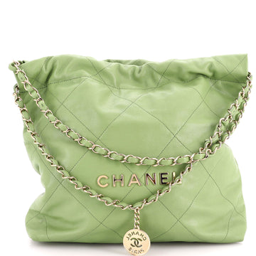 22 Chain Hobo Quilted Caviar Small