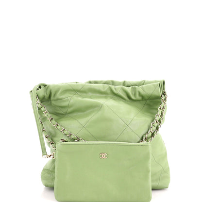 22 Chain Hobo Quilted Caviar Small