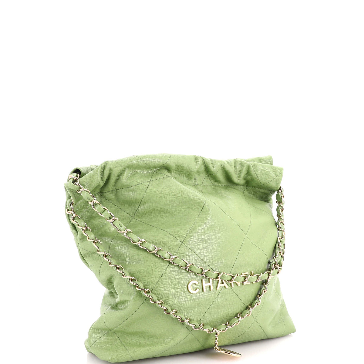 22 Chain Hobo Quilted Caviar Small