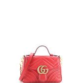 GG Marmont Top Handle Flap Bag Matelasse Leather Mini