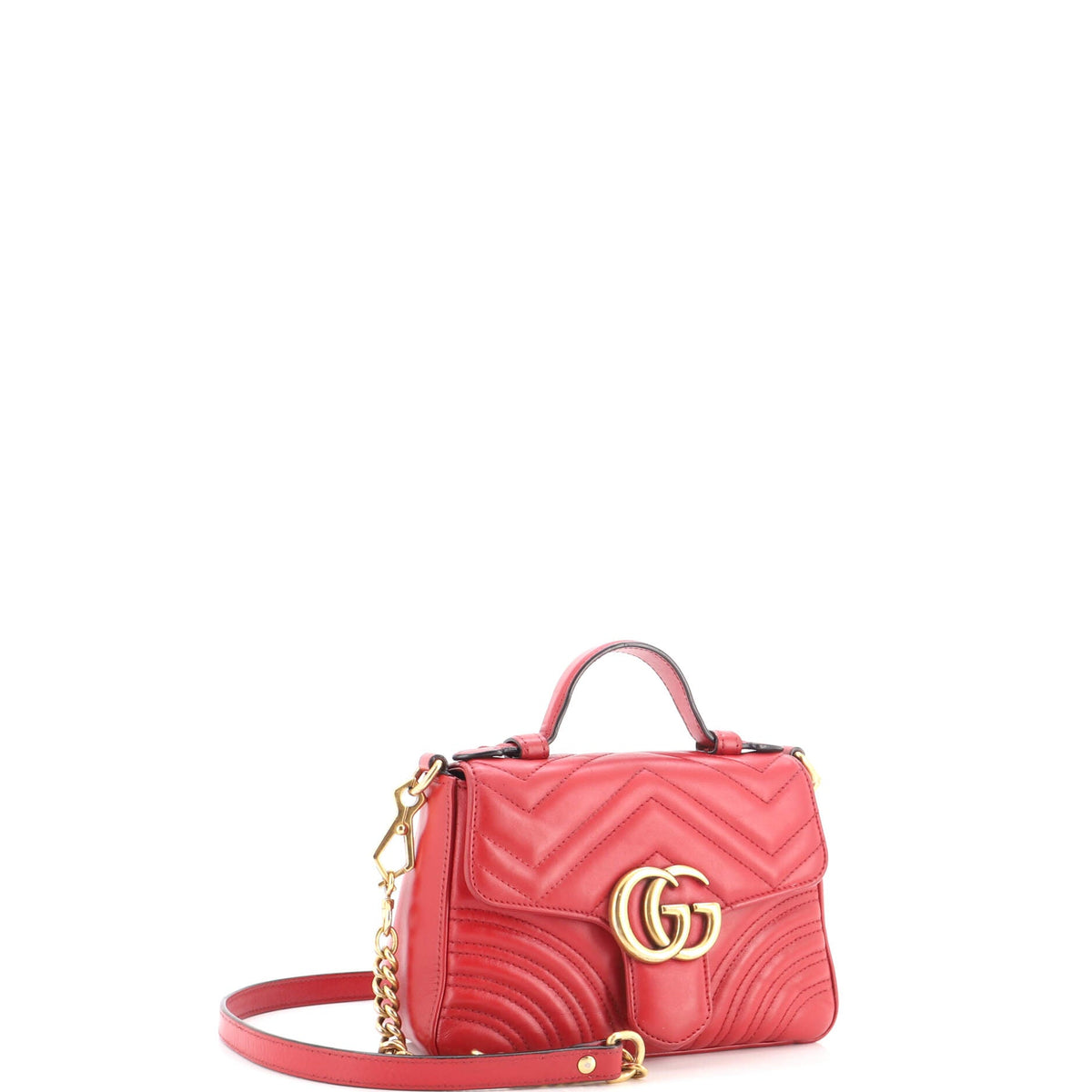 GG Marmont Top Handle Flap Bag Matelasse Leather Mini