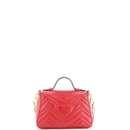 GG Marmont Top Handle Flap Bag Matelasse Leather Mini
