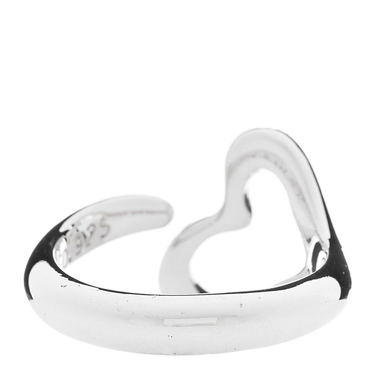 Tiffany Sterling Silver Elsa Peretti Open Heart Ring 48 4.5