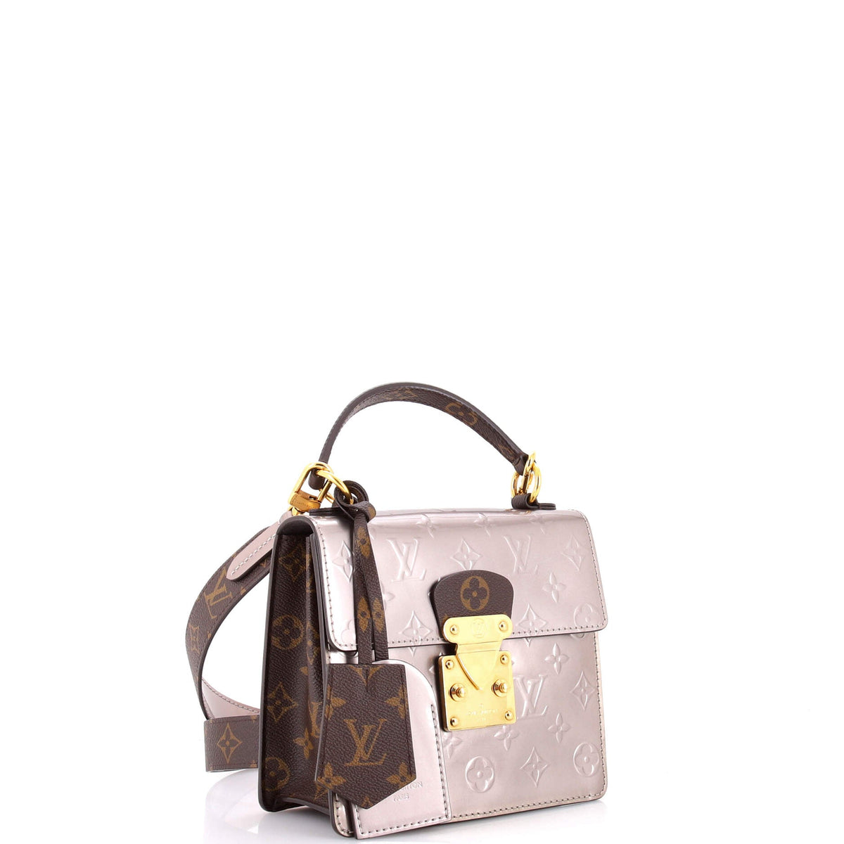 Spring Street NM Handbag Monogram Vernis with Monogram Canvas