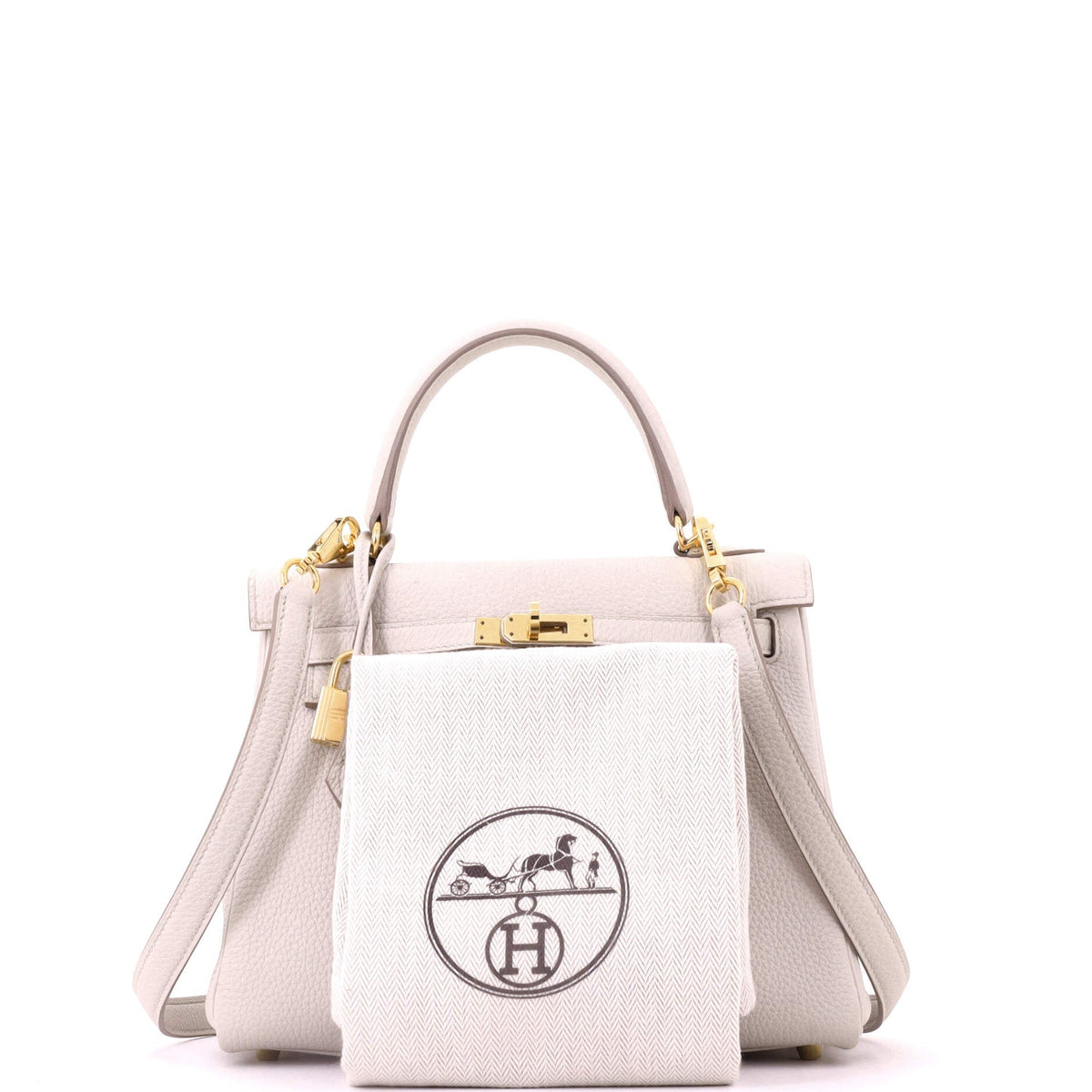 Kelly Handbag Mushroom Togo with Gold Hardware 25