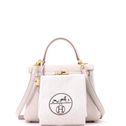 Kelly Handbag Mushroom Togo with Gold Hardware 25