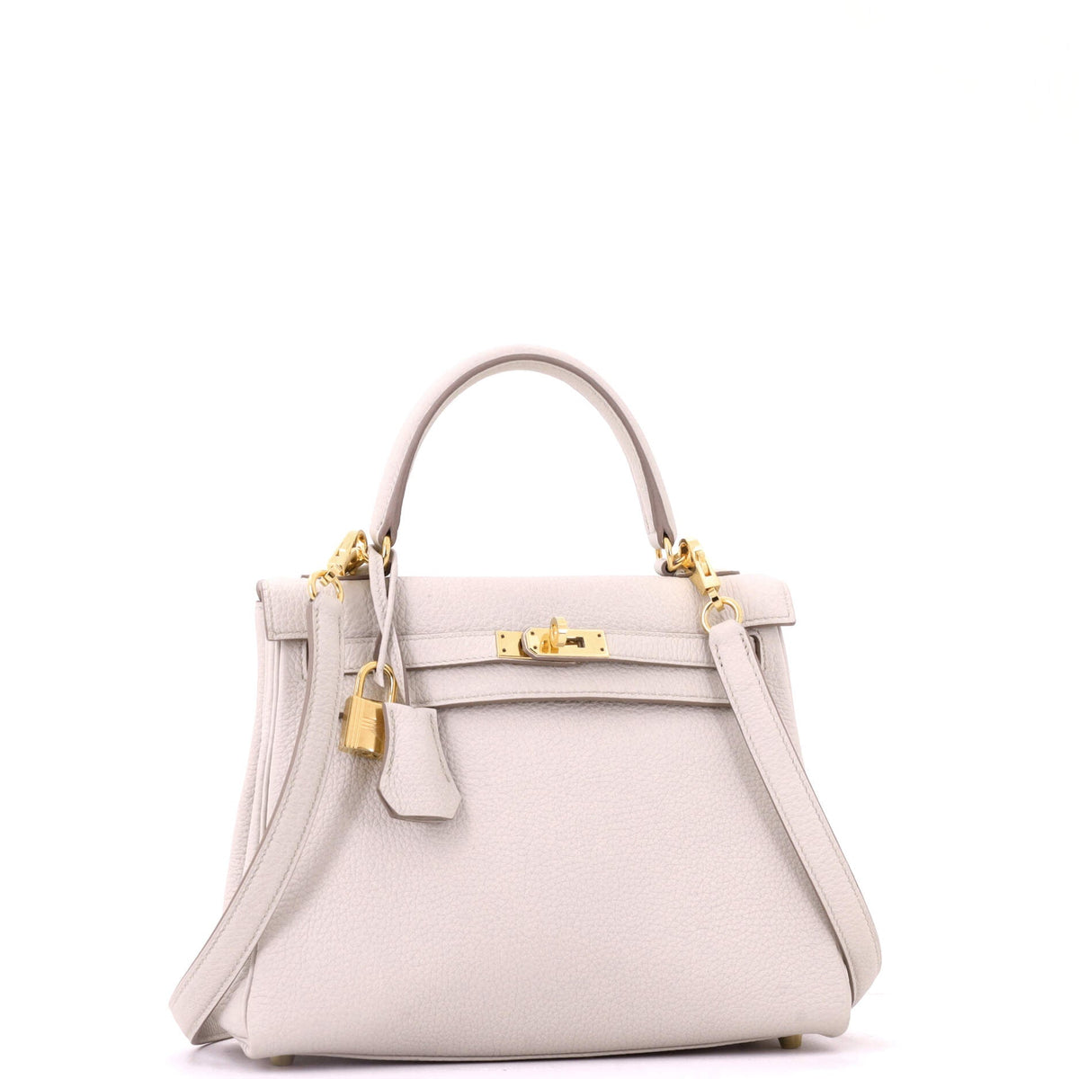 Kelly Handbag Mushroom Togo with Gold Hardware 25