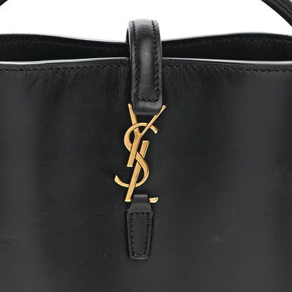 Saint Laurent Shiny Calfskin Le 37 Mini Bucket Bag Black