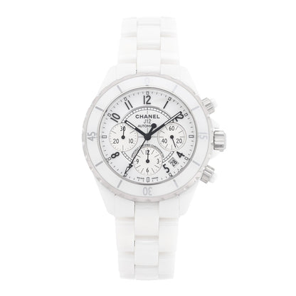 Chanel Stainless Steel Ceramic 41mm J12 Chronograph Automatic Watch White 1945373