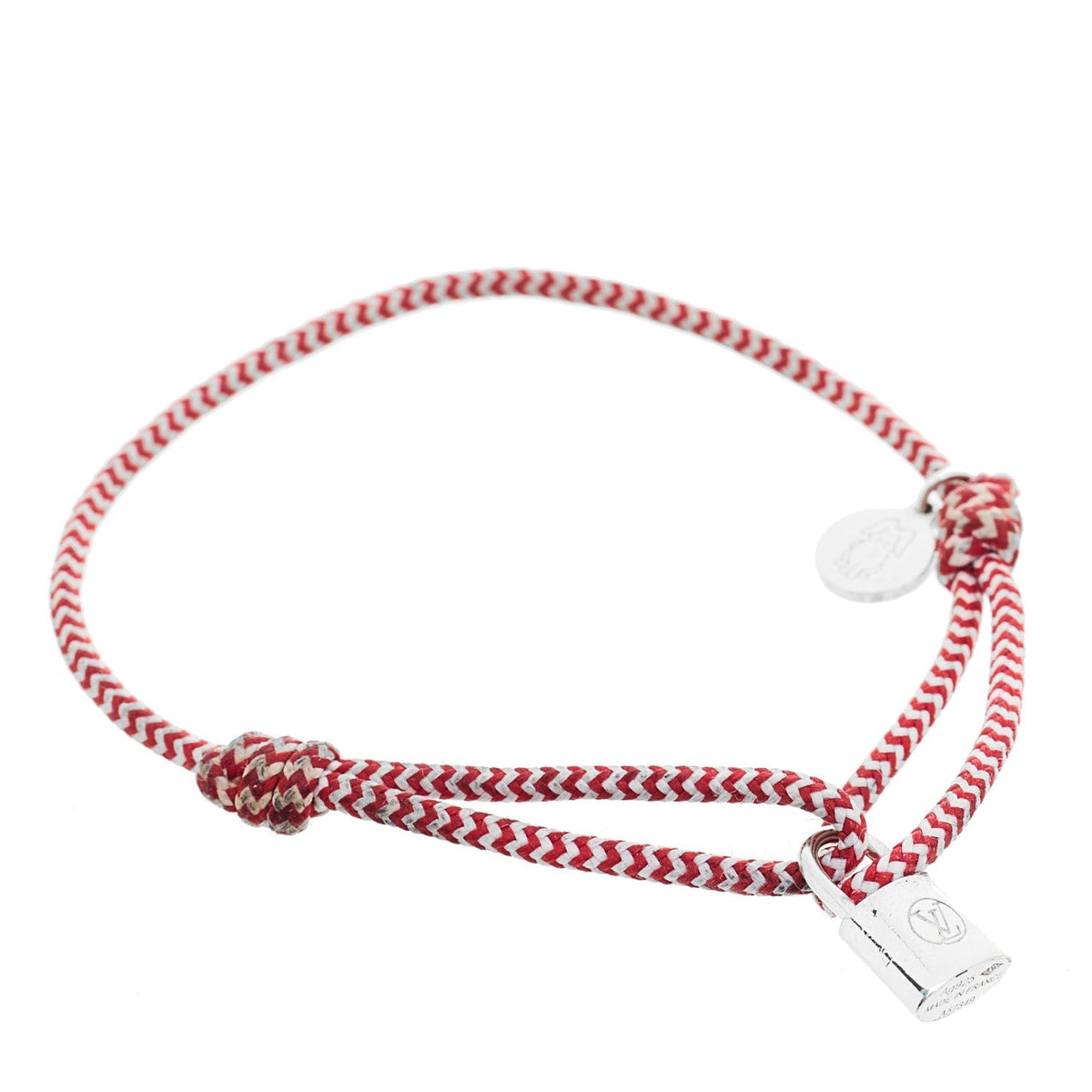 Louis Vuitton Sterling Silver Lockit Bracelet Red White