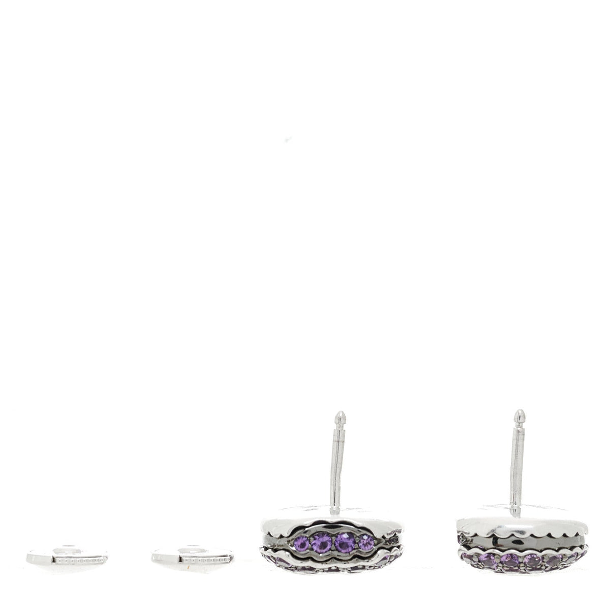 Boucheron 18K White Gold Amethyst Tentacion Macaron Earrings
