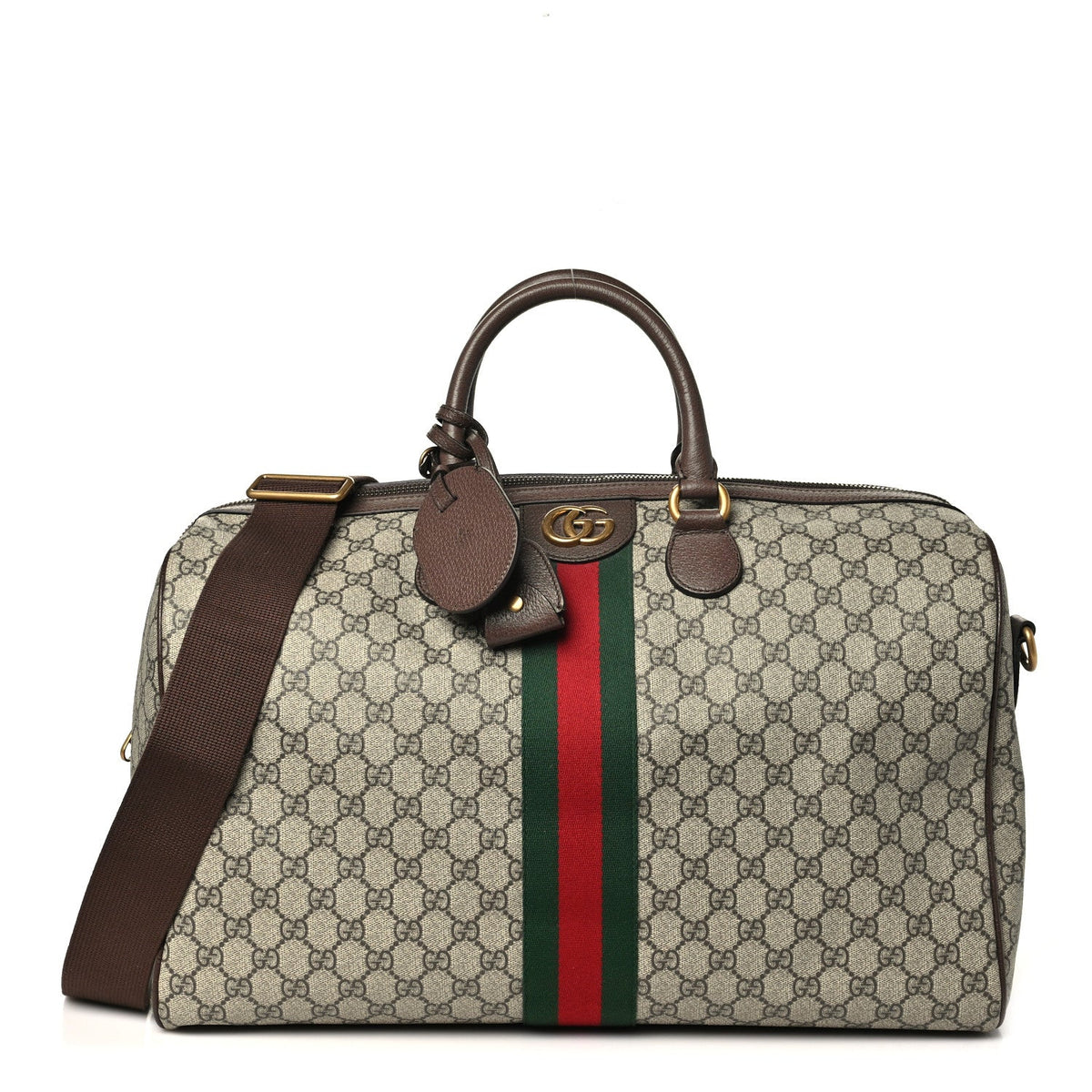 Gucci GG Supreme Monogram Medium Ophidia Carry-On Duffle Bag Beige Ebony