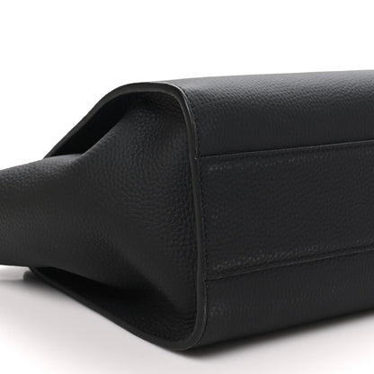 The Row Grained Calfskin Marlo 12 Tote Bag Black