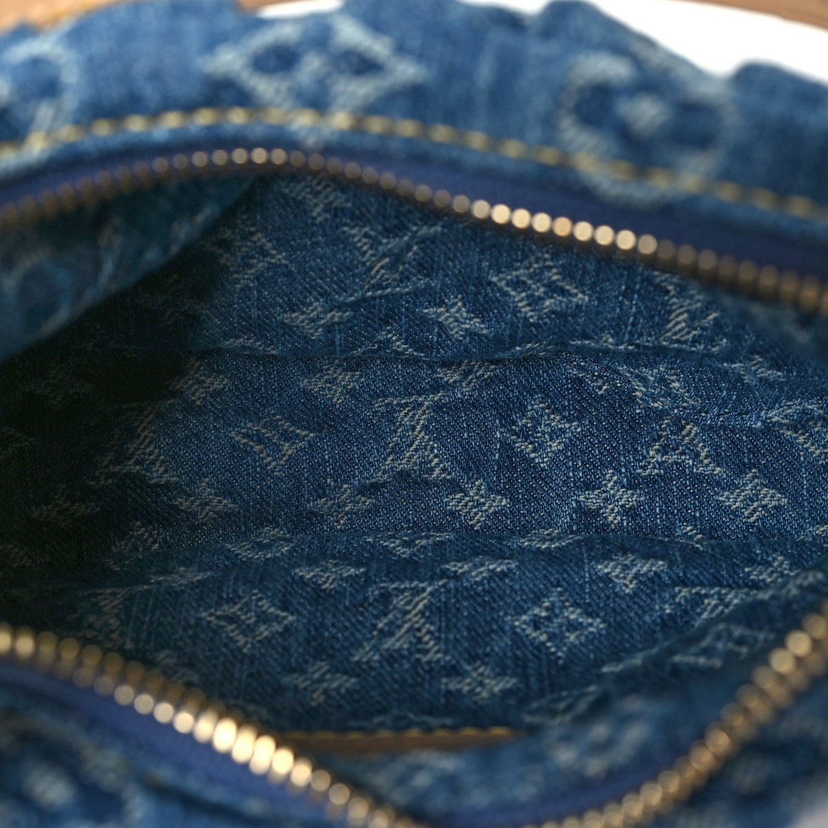Louis Vuitton Monogram Denim Pochette Valley Blue