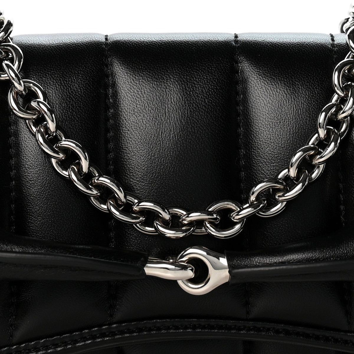 Gucci Nappa Matelasse Small Maxi Horsebit Shoulder Bag Black