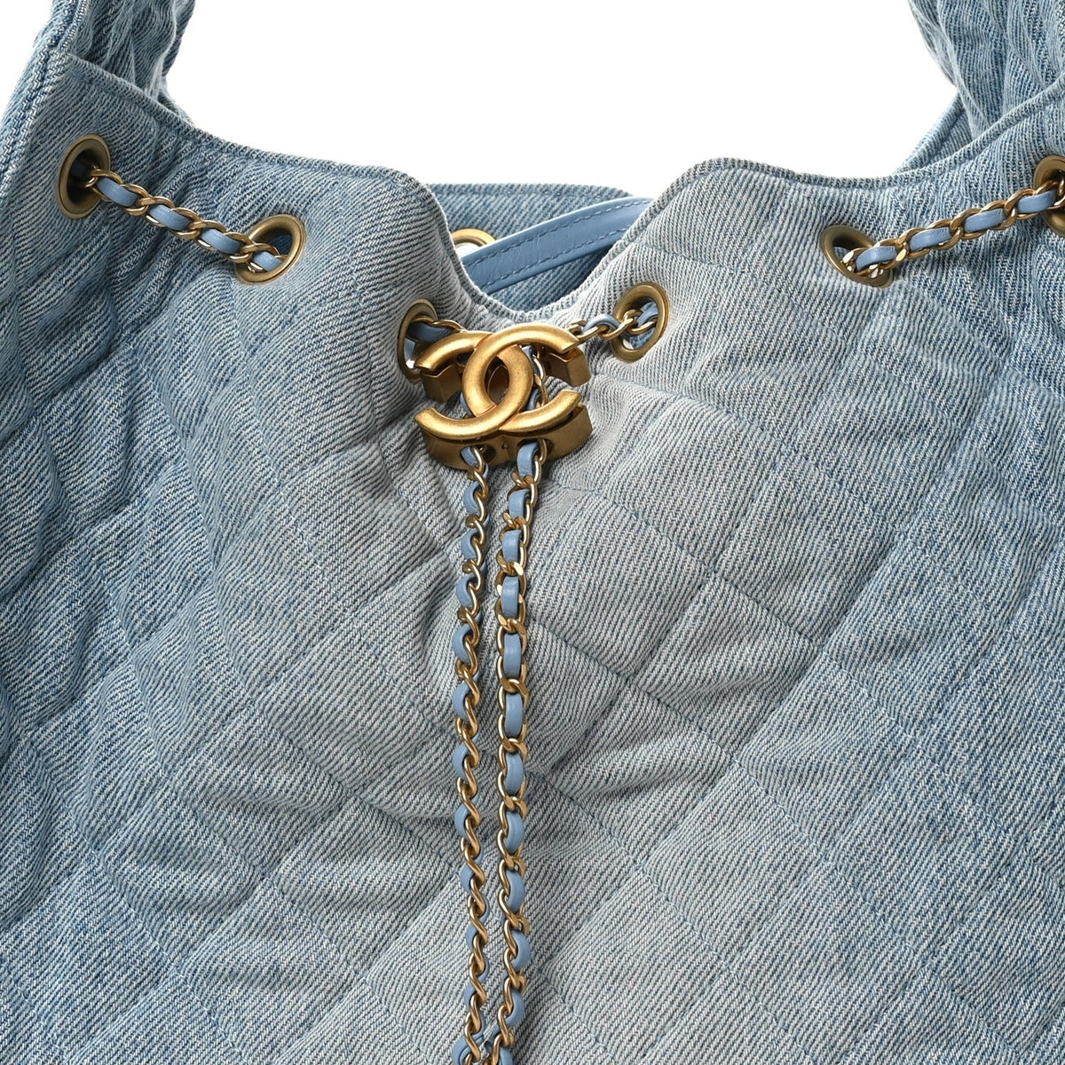 Chanel Washed Denim Quilted Medium 25 Handbag Blue