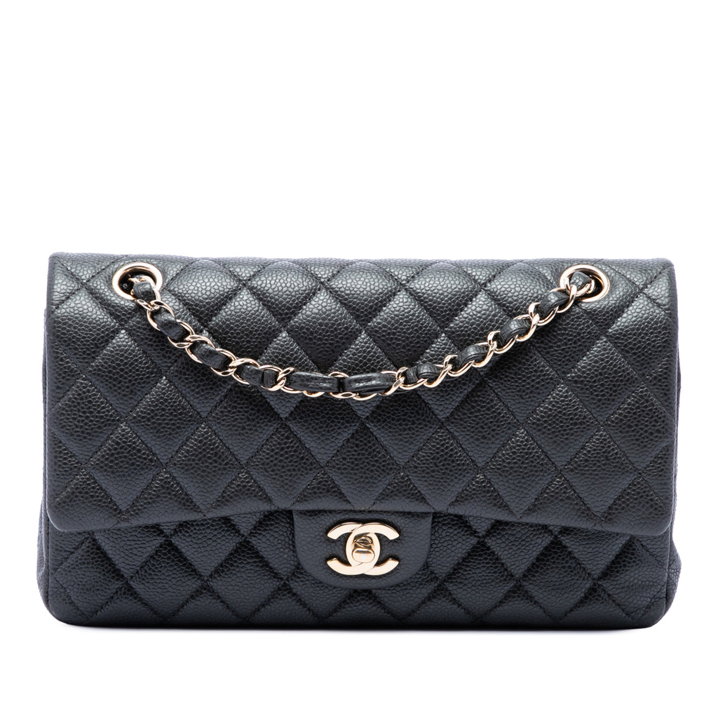 Classic Double Flap Bag Quilted Caviar Medium