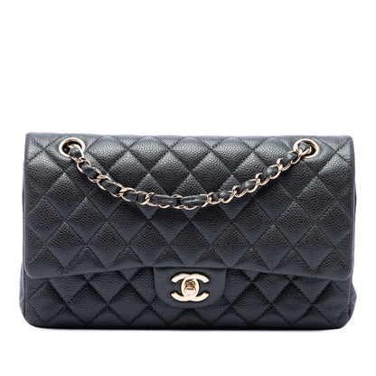 Classic Double Flap Bag Quilted Caviar Medium