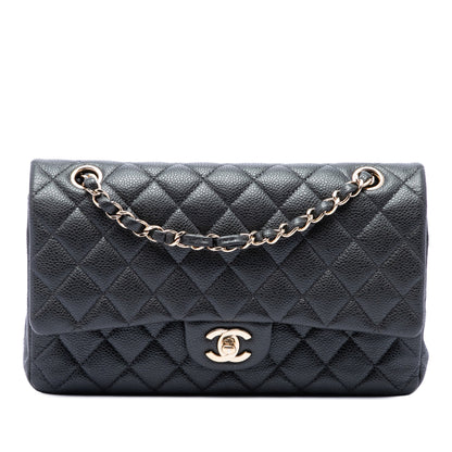 Classic Double Flap Bag Quilted Caviar Medium