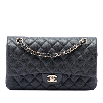 Classic Double Flap Bag Quilted Caviar Medium