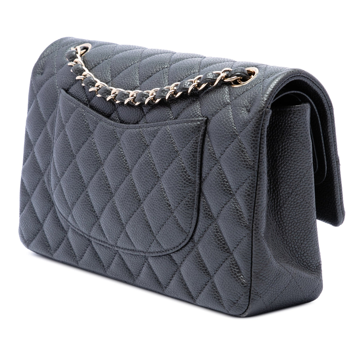 Classic Double Flap Bag Quilted Caviar Medium