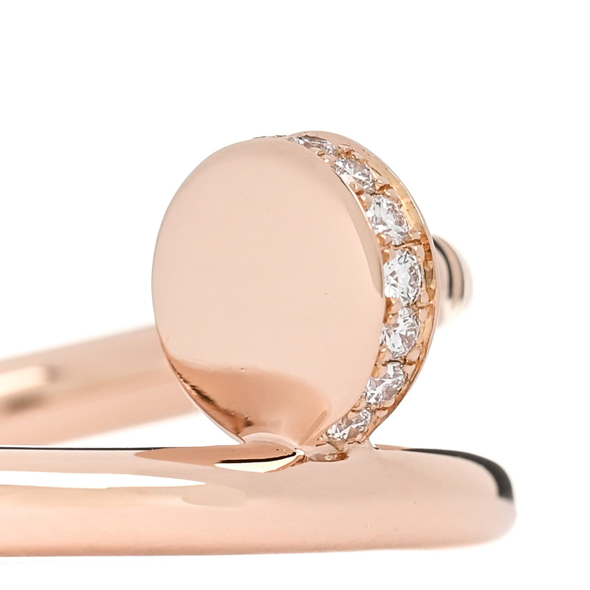 Cartier 18K Pink Gold Diamond Juste Un Clou Ring 50 5.25