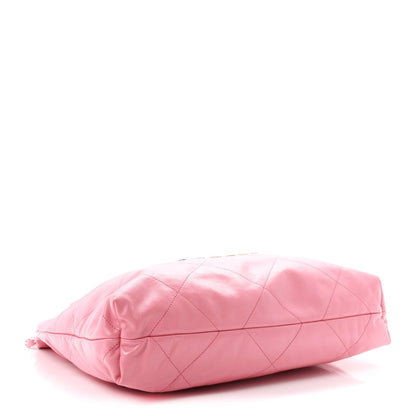 Chanel Shiny Calfskin Quilted Chanel 22 Bag Pink