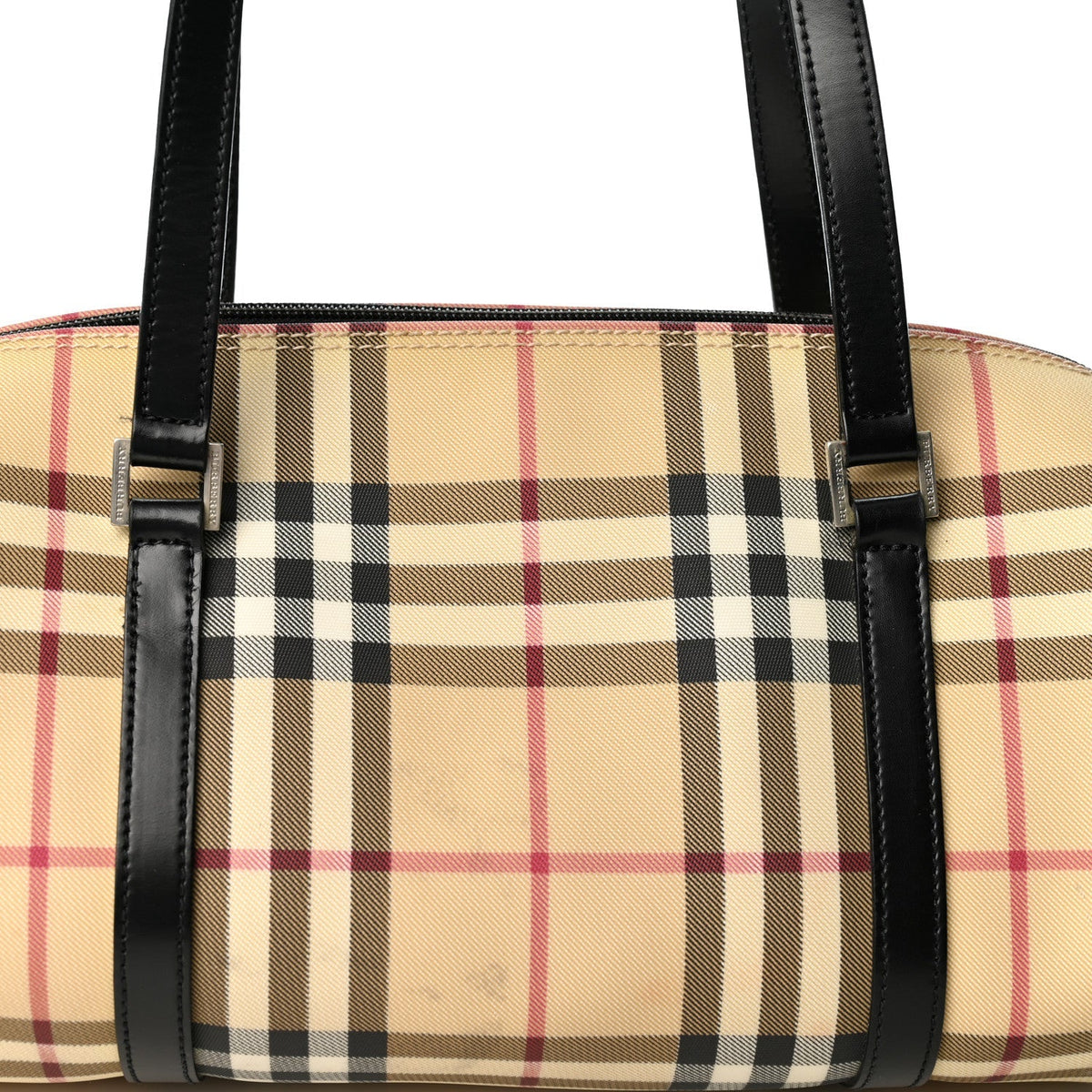 Burberry House Nova Check Barrel Bag Black
