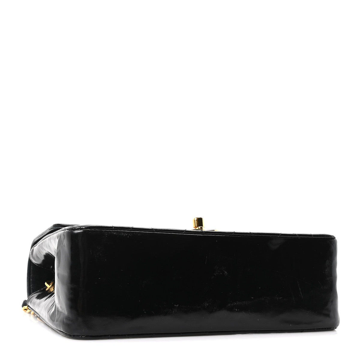 Chanel Patent Quilted Small Single Flap Black