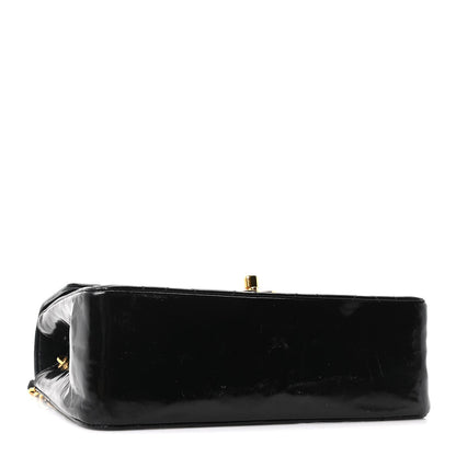 Chanel Patent Quilted Small Single Flap Black