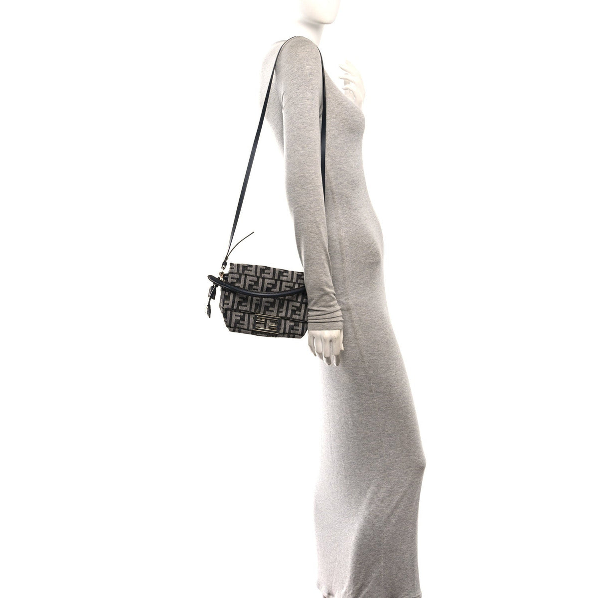 Fendi Denim Small Mamma Baguette Dark Blue