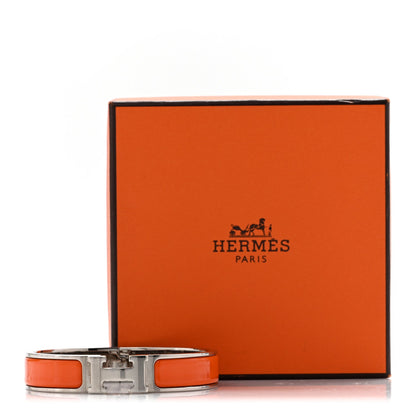 Hermes Enamel Narrow Clic Clac H Bracelet PM Orange
