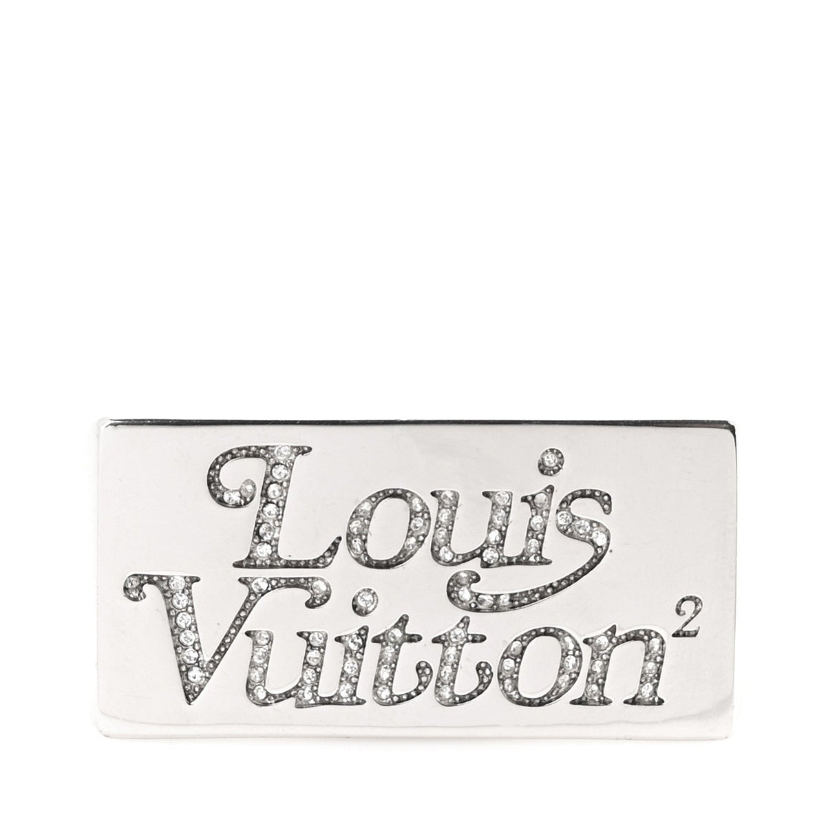 Louis Vuitton X NIGO Stainless Steel Strass Squared Double Ring L Silver
