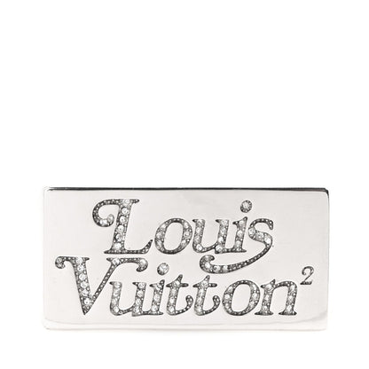 Louis Vuitton X NIGO Stainless Steel Strass Squared Double Ring L Silver