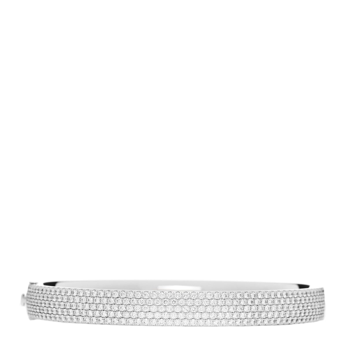 Tiffany 18K White Gold Diamond Metro Five-Row Hinged Bangle Bracelet