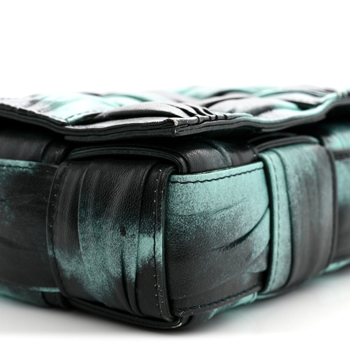 Bottega Veneta Nappa Maxi Intrecciato Padded Cassette Bag Celadon Inkwell 1983362