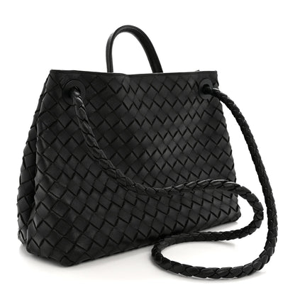 Bottega Veneta Nappa Intrecciato Medium Andiamo Shoulder Bag Black