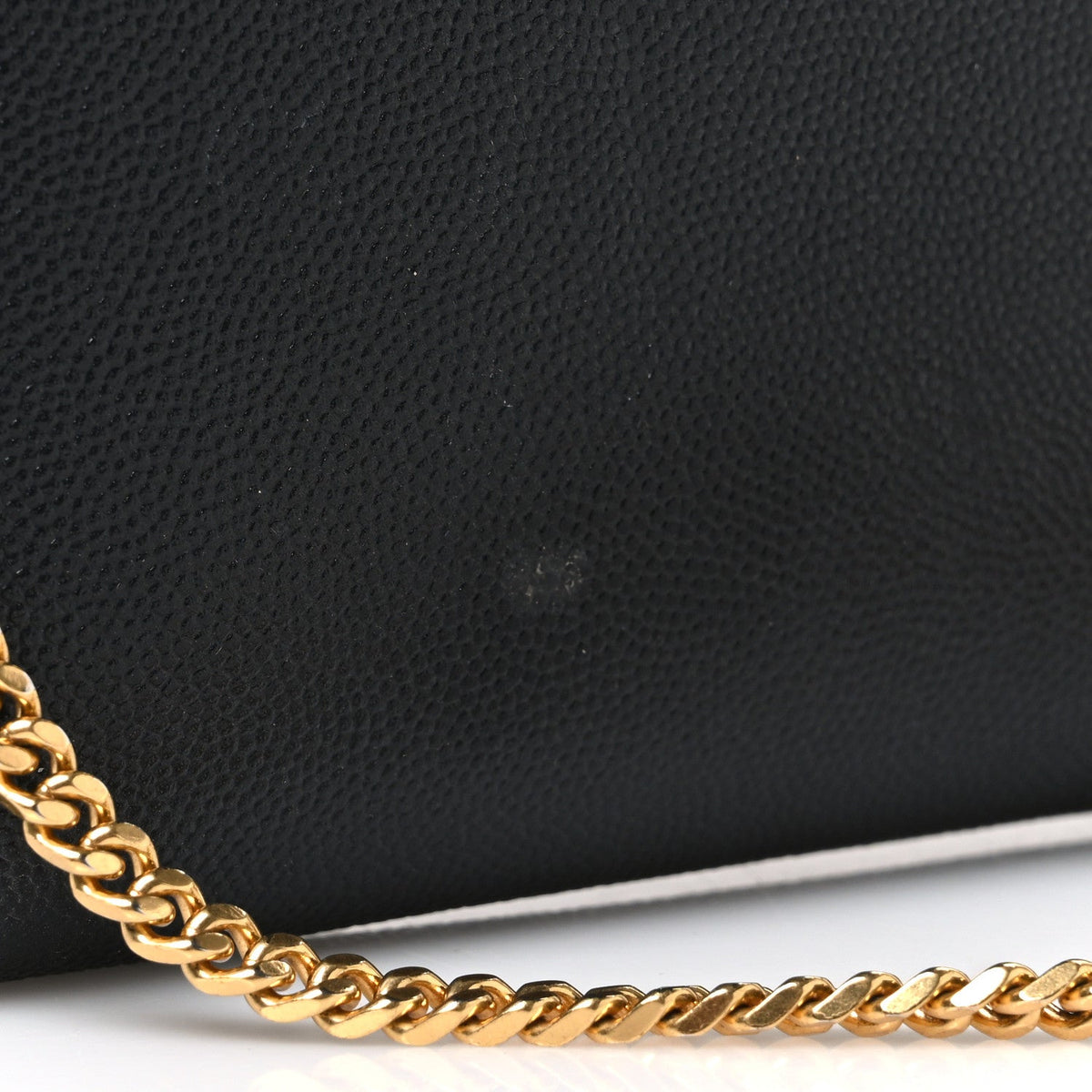 Saint Laurent Grain De Poudre Uptown Chain Wallet Black